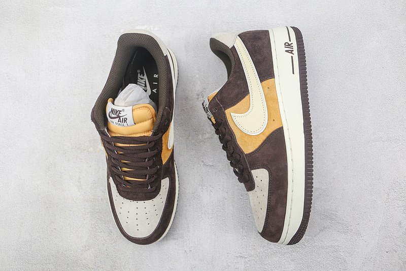 Nike Air Force 1 07 Low "Dark Brown/Yellow/White" фото № 7