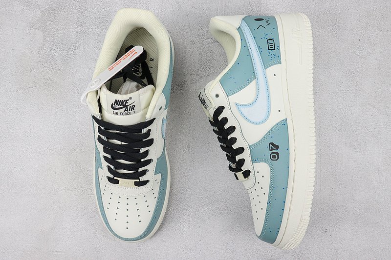 Nike Air Force 1 Low "Blue/Black/Cream White" фото № 7