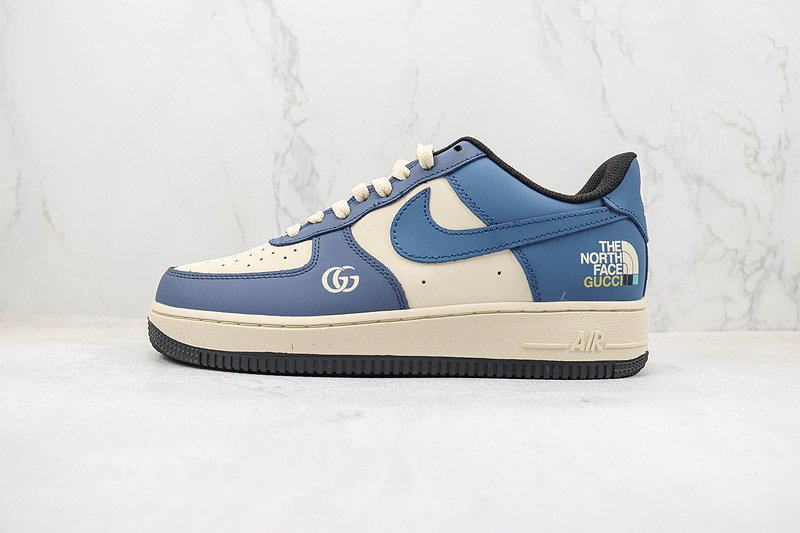 The North Face x Gucci x Nike Air Force 1 Low "Beige/Blue" фото № 2