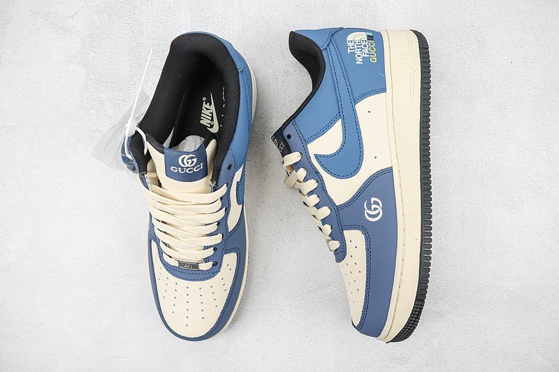 The North Face x Gucci x Nike Air Force 1 Low "Beige/Blue" фото № 7