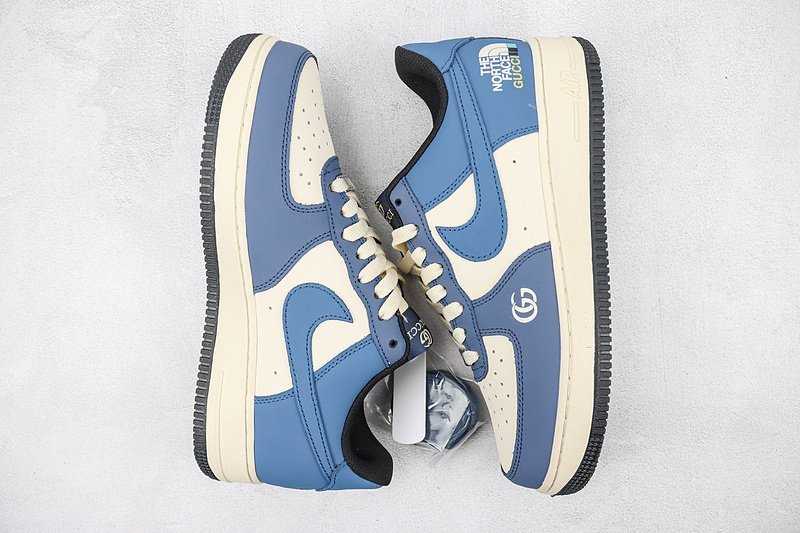 The North Face x Gucci x Nike Air Force 1 Low "Beige/Blue" фото № 6