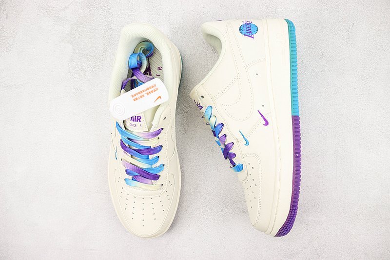 Nike Air Force 1 Low "Los Angeles Lakers/Beige/Purple" фото № 6