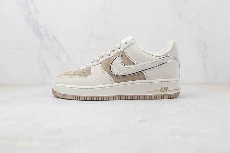 Nike Air Force 1 Low "Silver Swoosh/Gray/Brown" фото № 2