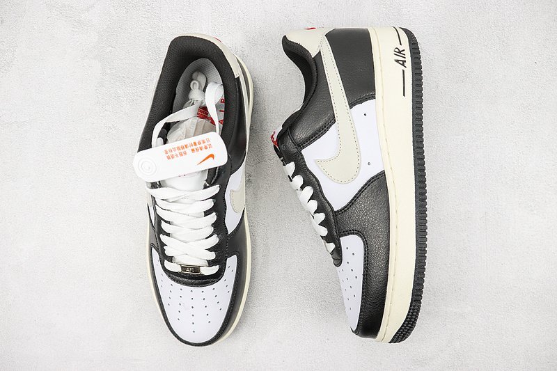 Nike Air Force 1 07 Low "Beige/White/Black/Red" фото № 6