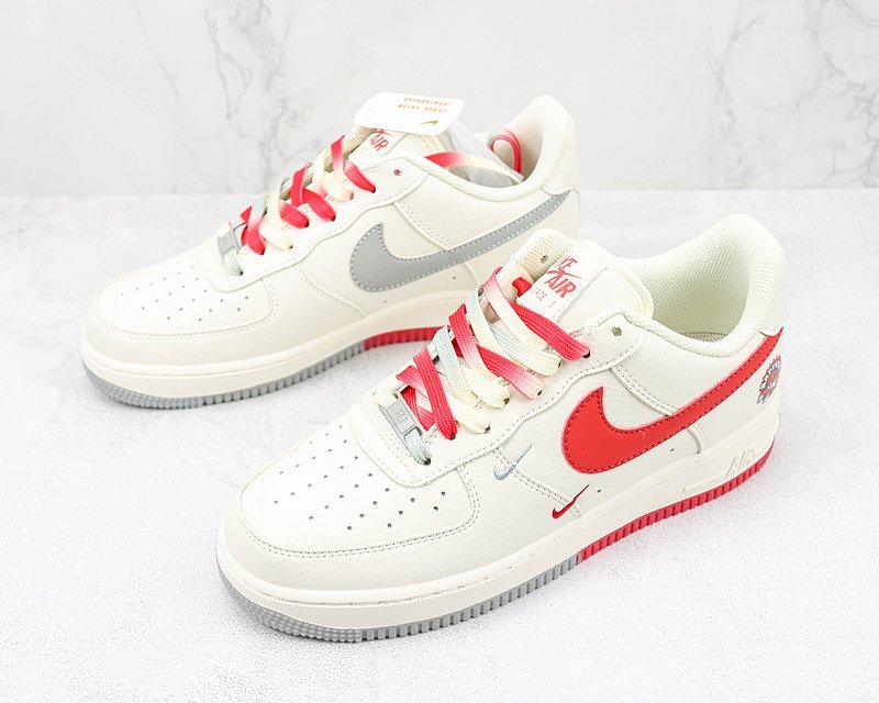 Nike Air Force 1 Low "Rice/Metallic Silver/Red" фото № 5