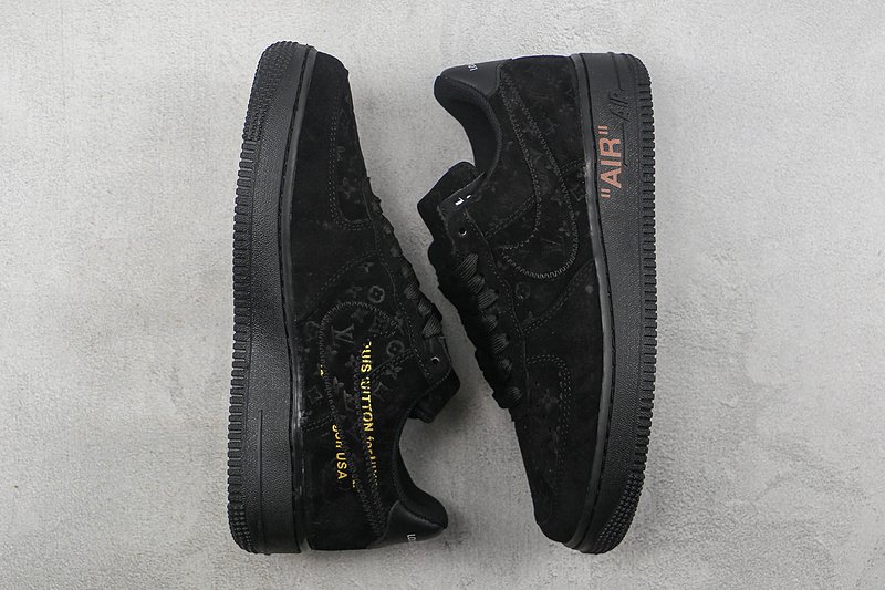 Louis Vuitton x Nike Air Force 1 Low "Full Black" фото № 6