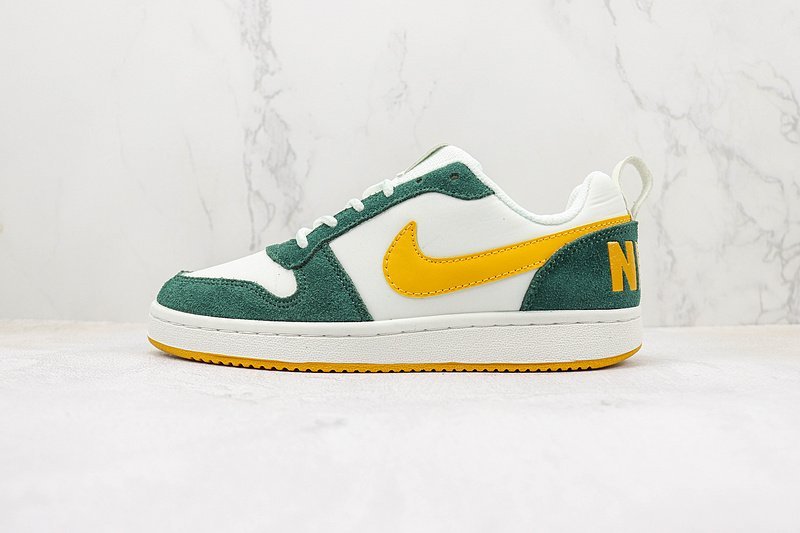 Nike Court Borough Low Premium "White/Green/Yellow" фото № 2