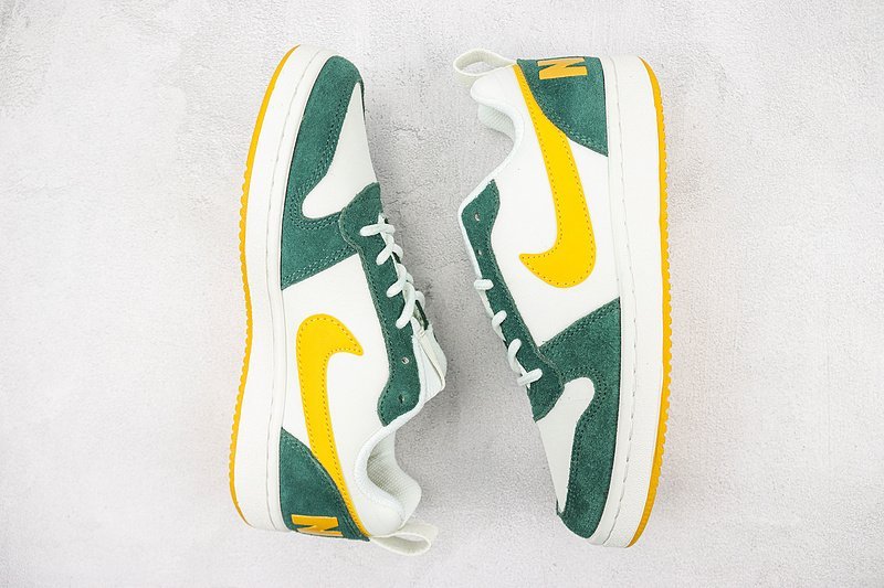 Nike Court Borough Low Premium "White/Green/Yellow" фото № 7