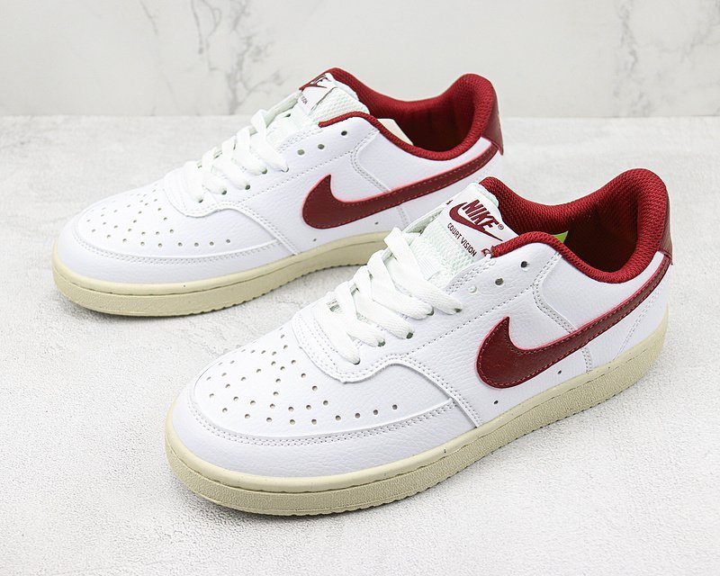 Nike Court Vision Low "White/Team Red" фото № 5