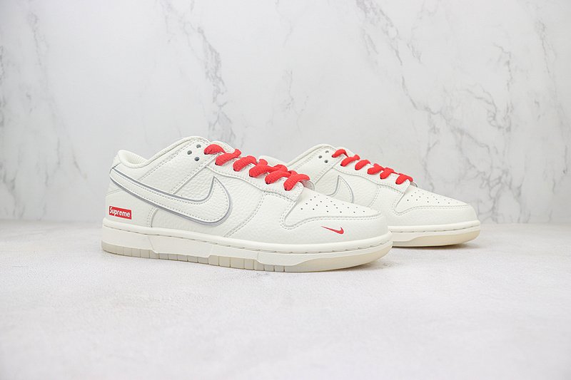 Supreme x Nike Dunk Low "Off White/Red" фото № 6