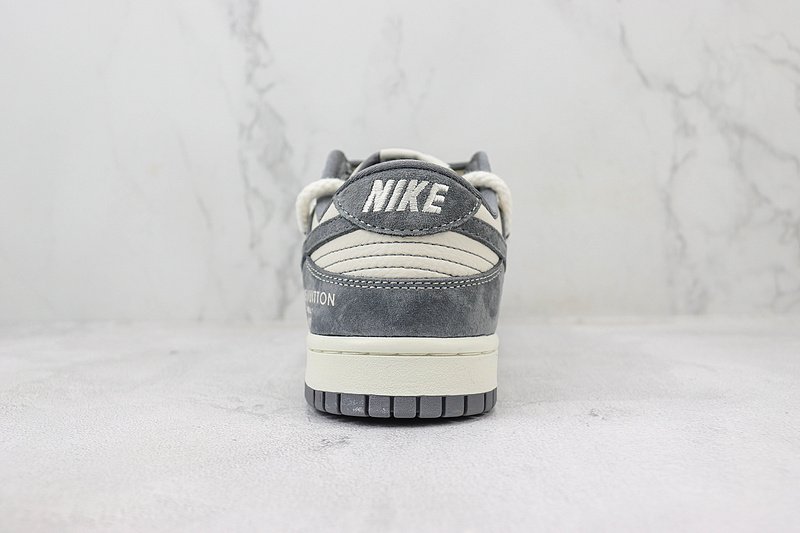 Louis Vuitton x Nike Dunk Low "Shadow Grey/White/Double Lacing" фото № 9
