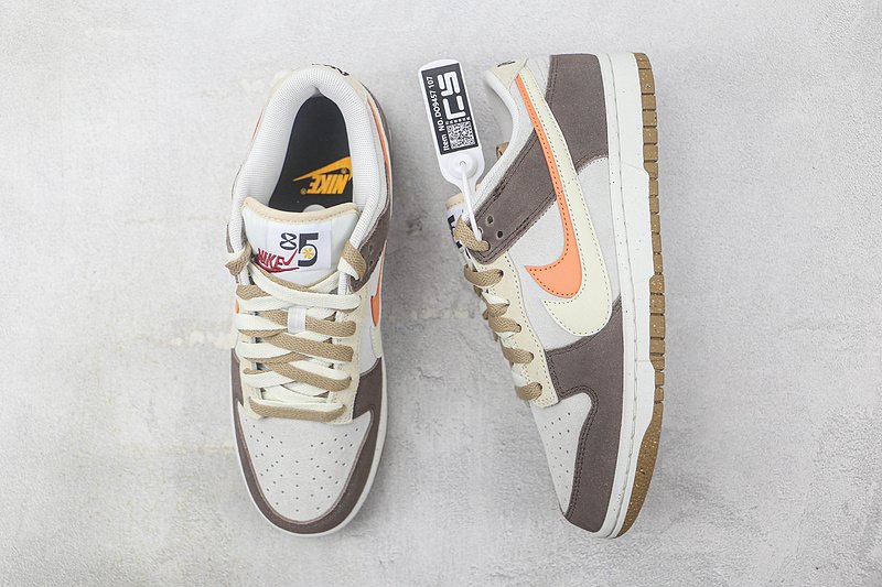 Nike Dunk Low SE 85 Double Swoosh "Grey/Brown/Orange" фото № 6
