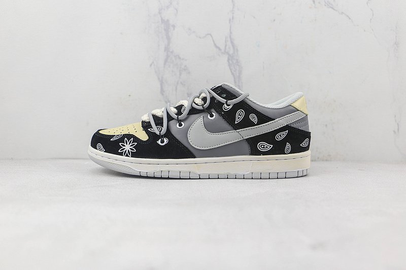 Nike Dunk Low "Black/Grey/White Paisley" фото № 2