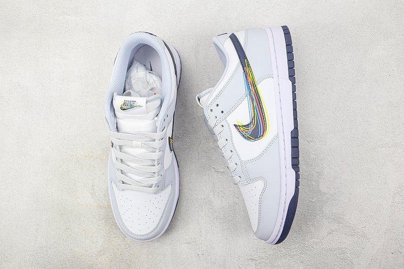 Nike Dunk Low 3D Swoosh "White/Blackened/Blue/Volt" фото № 6