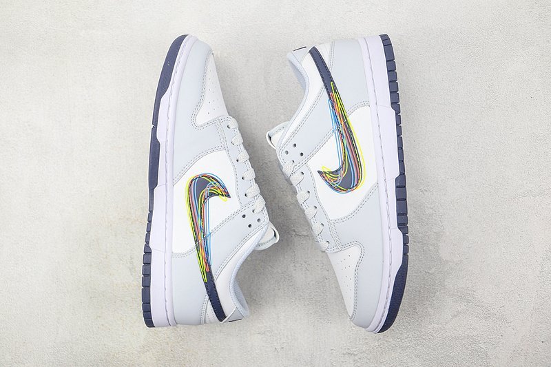 Nike Dunk Low 3D Swoosh "White/Blackened/Blue/Volt" фото № 7