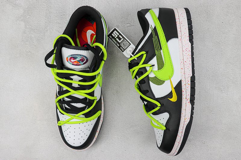 Nike SB Dunk Low Shooshes "Black/White/Green" фото № 6