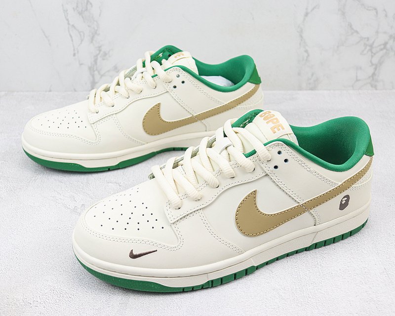 A Bathing Ape x Nike Dunk Low "Cream/Lawn Green/Mini Swoosh" фото № 5
