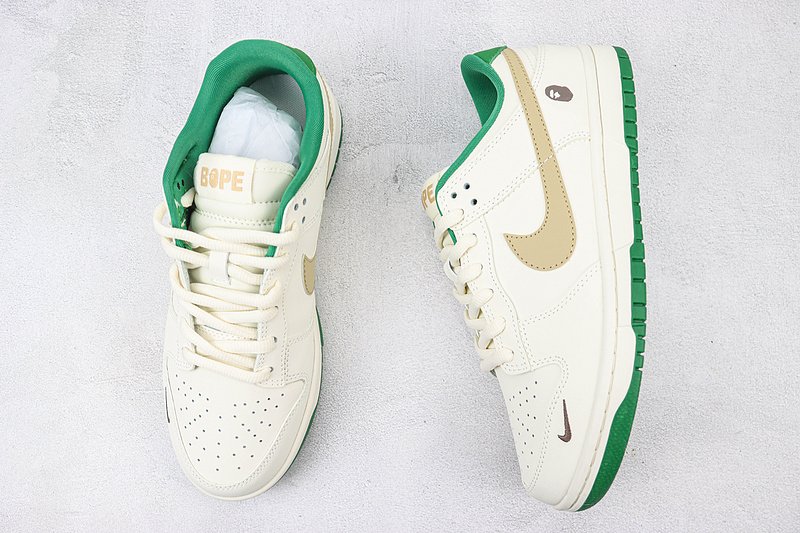 A Bathing Ape x Nike Dunk Low "Cream/Lawn Green/Mini Swoosh" фото № 6