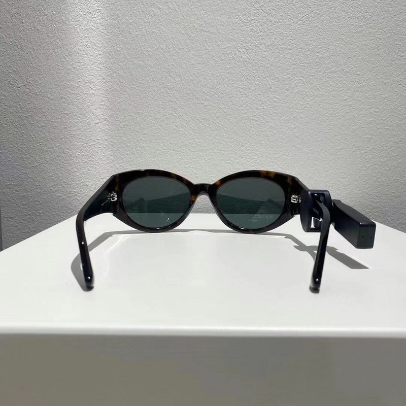 Солнцезащитные очки Balenciaga Round Shaped And One Side Inscription "Brown/Yellow" фото № 5