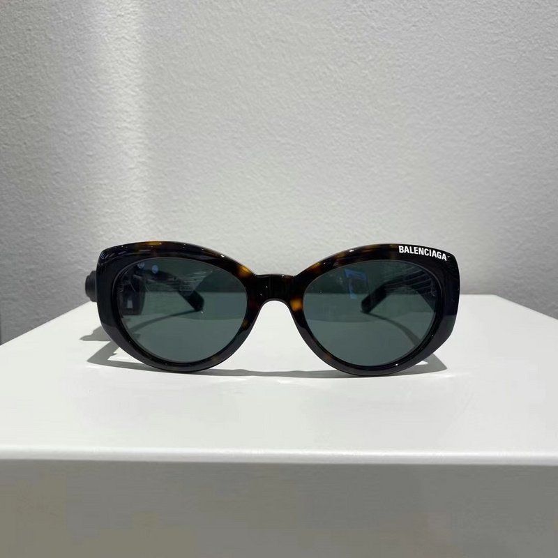 Солнцезащитные очки Balenciaga Round Shaped And One Side Inscription "Brown/Yellow" фото № 8