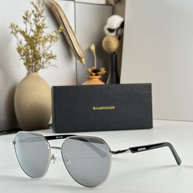 Солнцезащитные очки Balenciaga Thin Temples With Small Logo Inscription "Gray" фото № 2