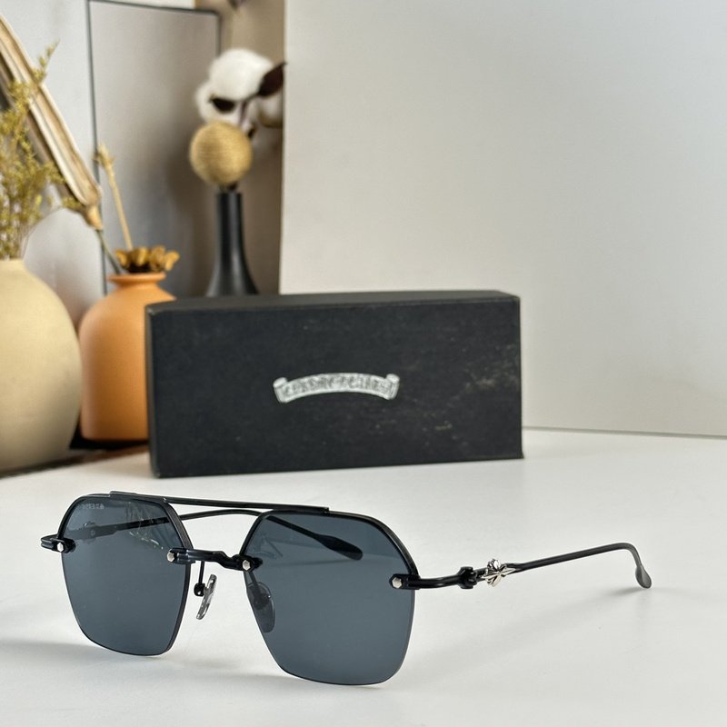 Солнцезащитные очки Chrome Hearts Temples Decorated By Flowers "Black" фото № 2