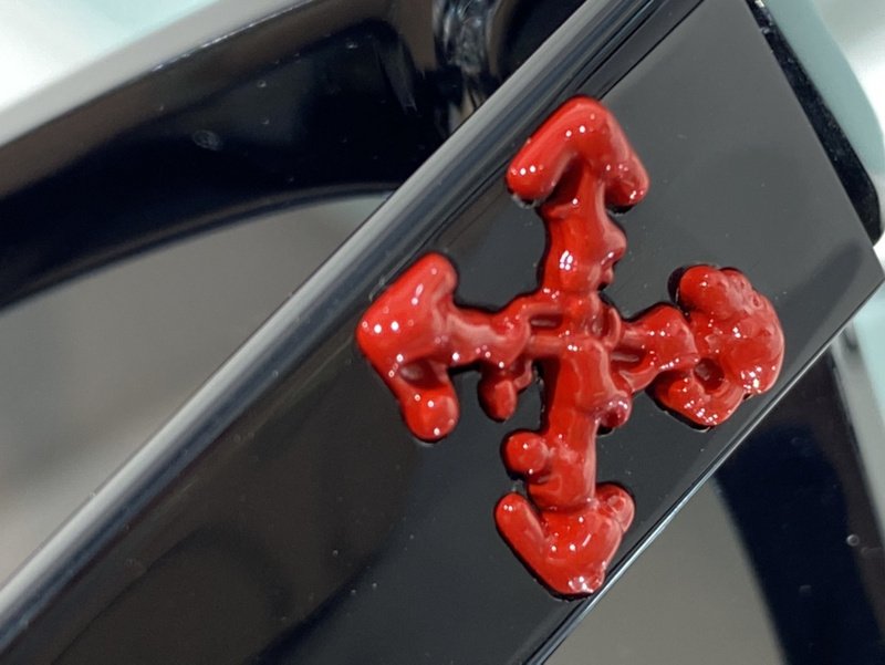 Солнцезащитные очки Chrome Hearts Wide Frame With Big Logo "Black/Red" фото № 2