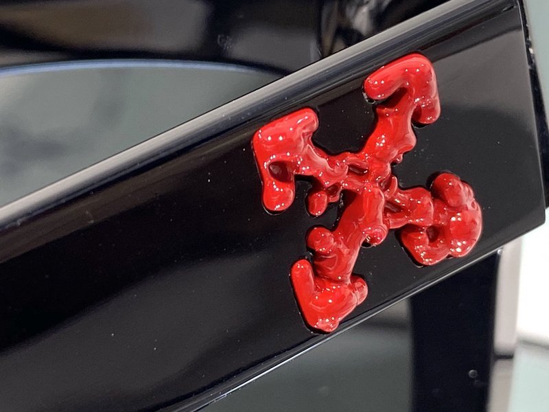 Солнцезащитные очки Chrome Hearts Wide Frame With Big Logo "Black/Red" фото № 3