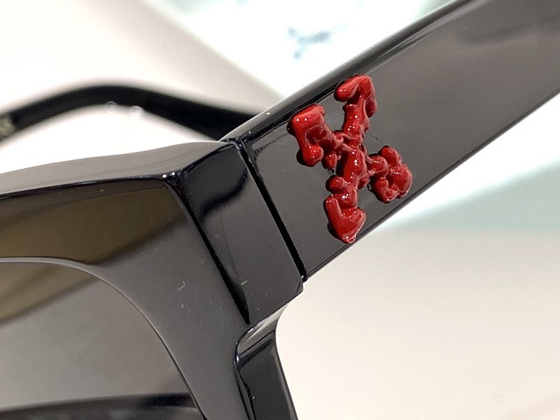 Солнцезащитные очки Chrome Hearts Wide Frame With Big Logo "Black/Red" фото № 5