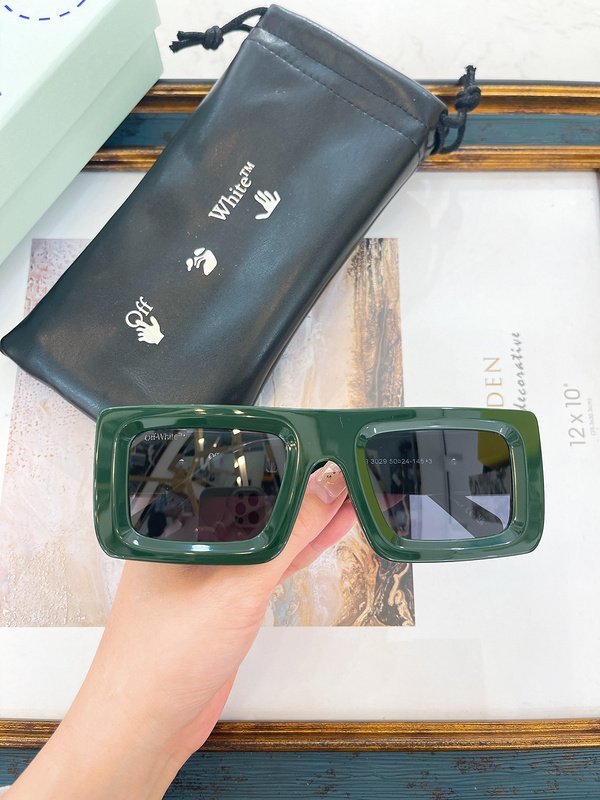 Солнцезащитные очки Off White Big Logo On Temples "Green" фото № 2