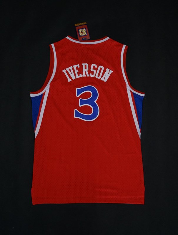 Баскетбольная Джерси NBA Philadelphia 76ers №3 Allen Iverson "Red" фото № 4