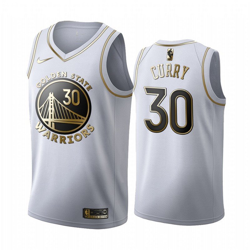 Баскетбольная Джерси Nike Golden State Warriors 19-20 №30 Stephen Curry "White" фото № 2