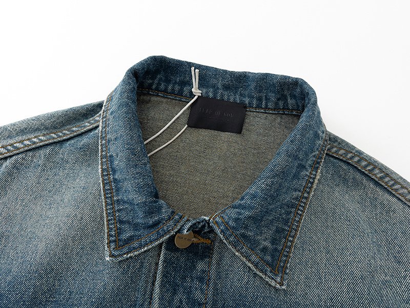 Джинсовая Куртка Fear Of God Torn Sleeves "Blue" фото № 4