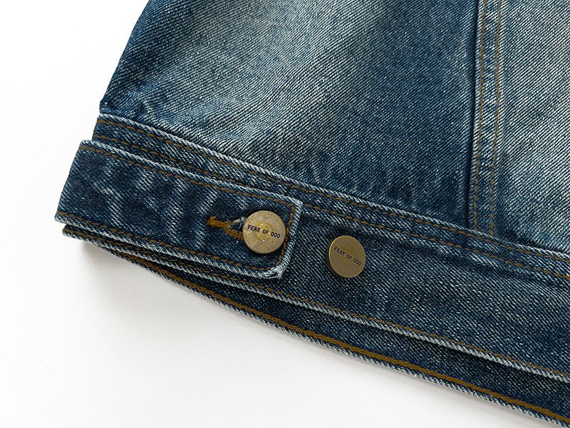 Джинсовая Куртка Fear Of God Torn Sleeves "Blue" фото № 6