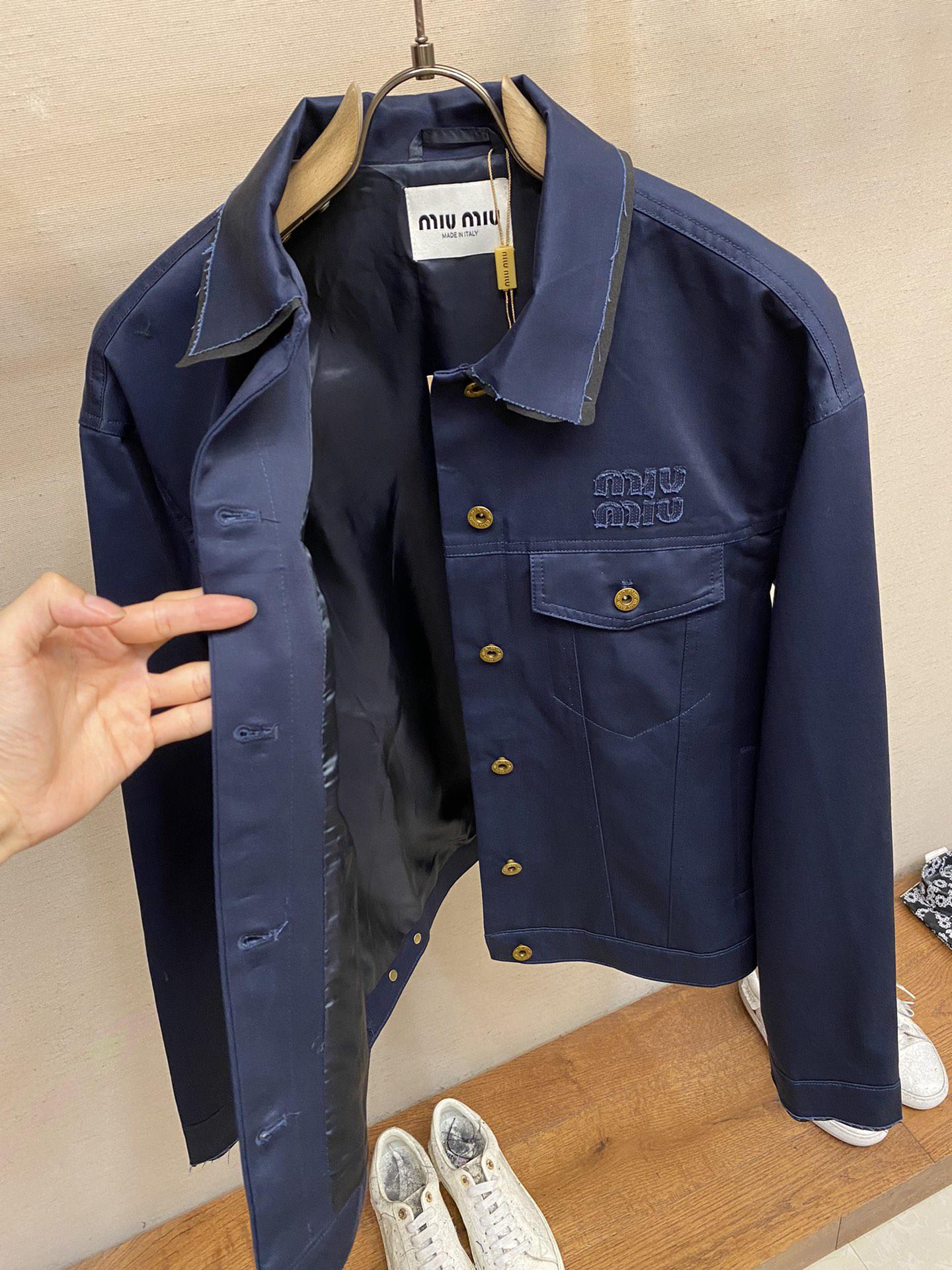 Куртка Miu Miu Frontside Left Dark Blue Logo Miu Miu "Blue" фото № 6