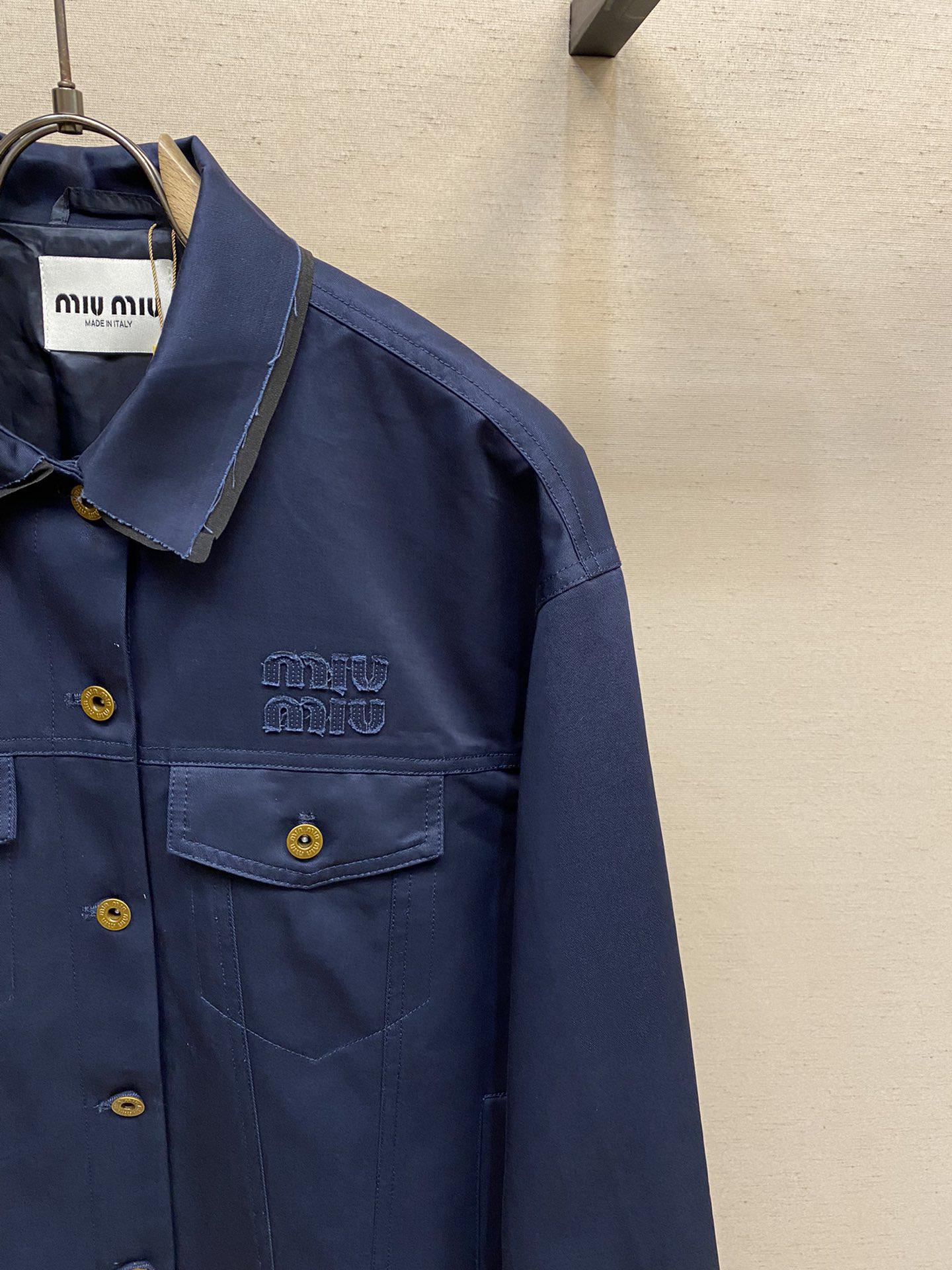 Куртка Miu Miu Frontside Left Dark Blue Logo Miu Miu "Blue" фото № 3
