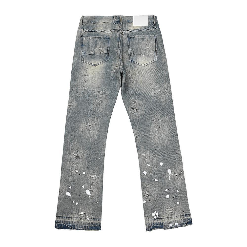 Джинсы Gallery Dept. LA Flare Distressed Splash "Grey" фото № 2