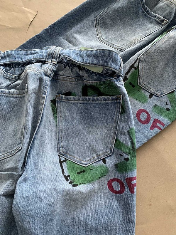 Джинсы Off White With A Branded Print "Blue" фото № 3