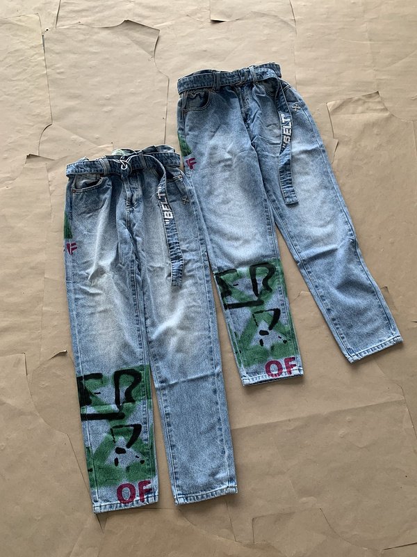 Джинсы Off White With A Branded Print "Blue" фото № 8