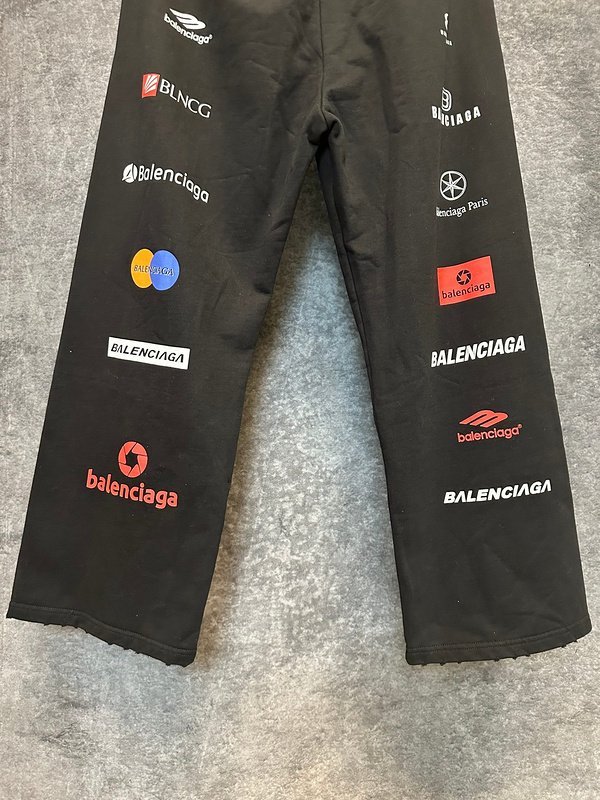 Штаны Balenciaga With Logos "Black" фото № 3