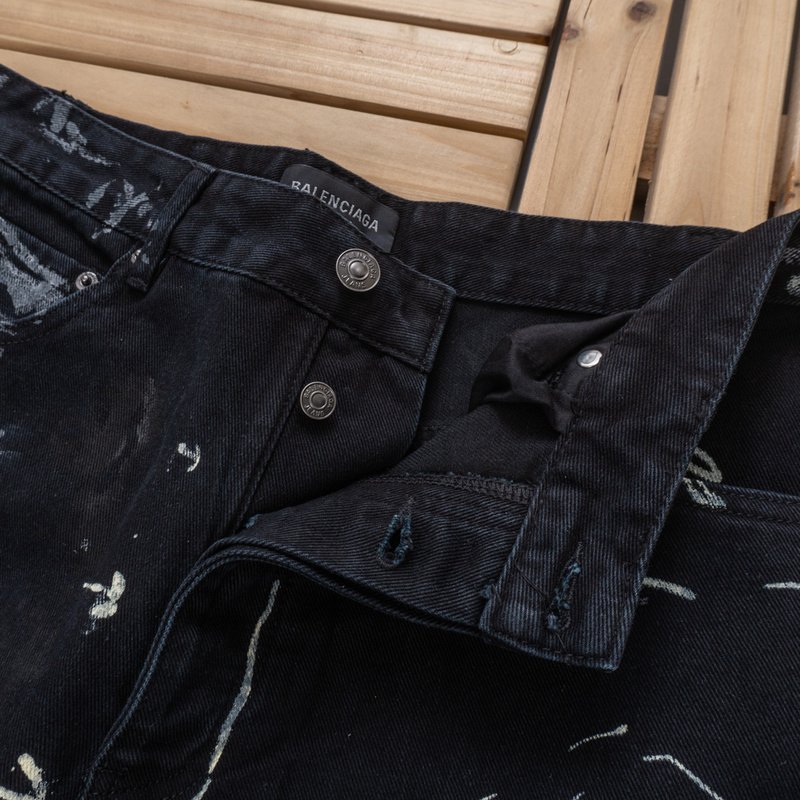 Штаны Balanciaga Wide Leg Graffiti Pattern "Black" фото № 5