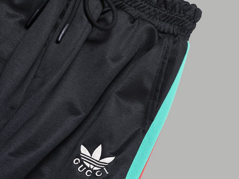 Штаны Gucci X Adidas Having Turquoise Stripe "Black" фото № 5