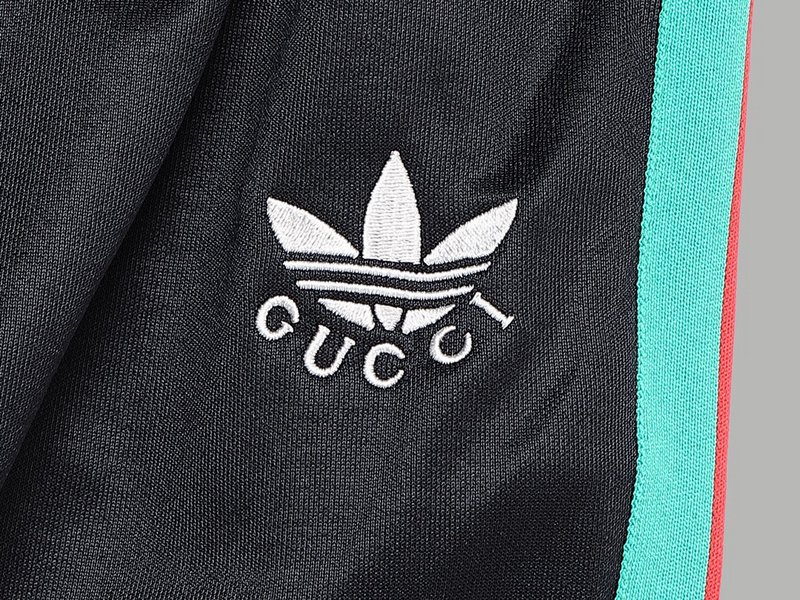 Штаны Gucci X Adidas Having Turquoise Stripe "Black" фото № 6