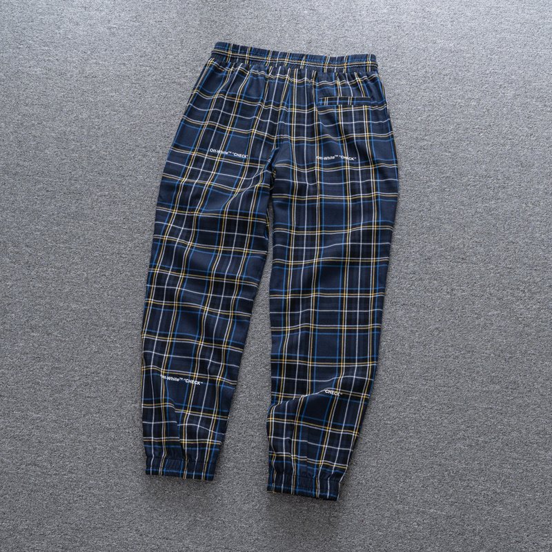 Штаны Off White Checkered "Blue" фото № 3
