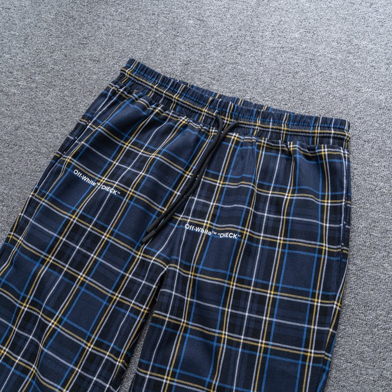 Штаны Off White Checkered "Blue" фото № 4