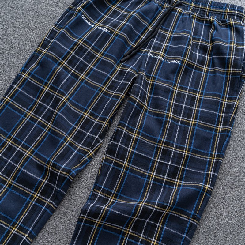 Штаны Off White Checkered "Blue" фото № 9