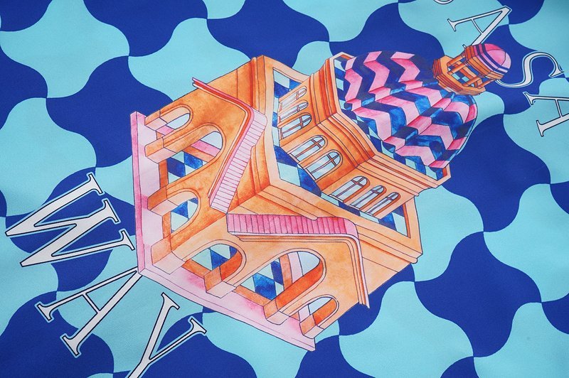 Рубашка Casablanca Colorful Figures And Edge Stripes "Blue" фото № 4