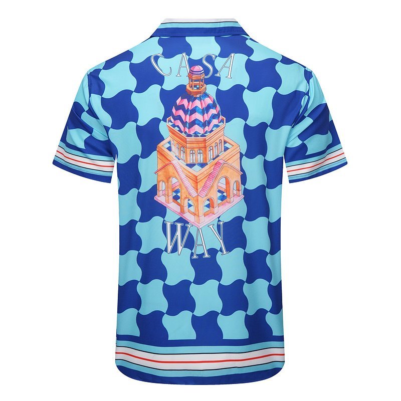 Рубашка Casablanca Colorful Figures And Edge Stripes "Blue" фото № 2