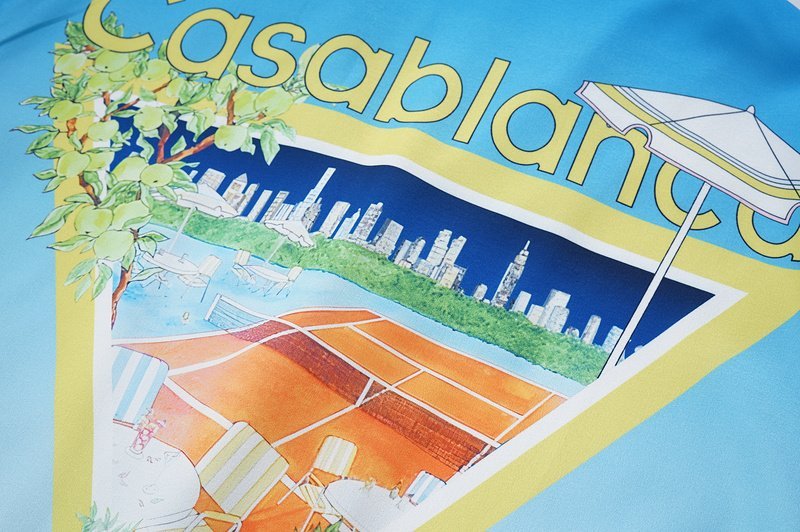 Рубашка Casablanca Tennis Court Print "Blue" фото № 4