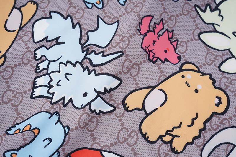 Рубашка Gucci Repeating Animals And Logo "Gray" фото № 4